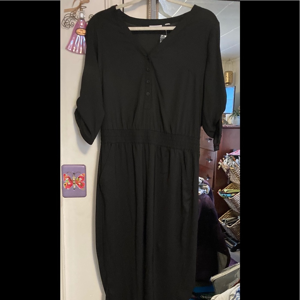 Black 3/4 sleeve jumpsuit